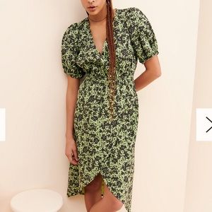 Free people Floral Puff Sleeve Dress